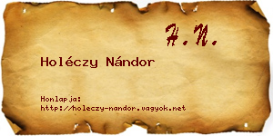 Holéczy Nándor névjegykártya
